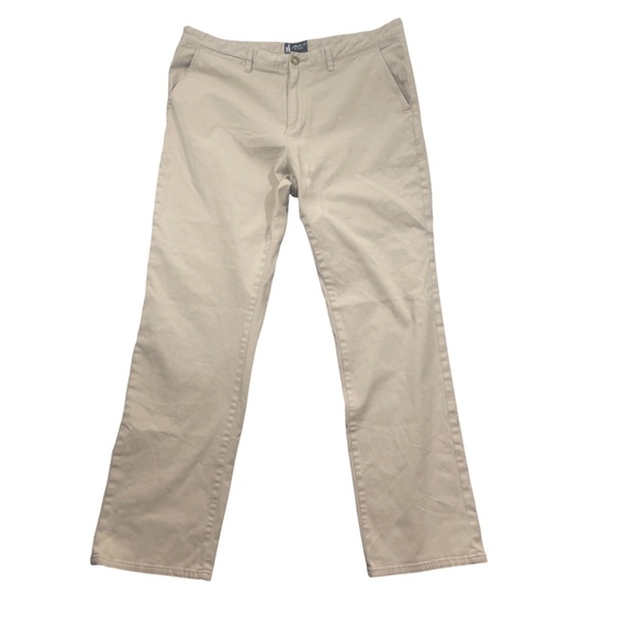 Johnnie-O 40 x 34 Khaki Zipper Straight Leg Pants  Cotton Blend‎ Pockets - Pict - Picture 4 of 6